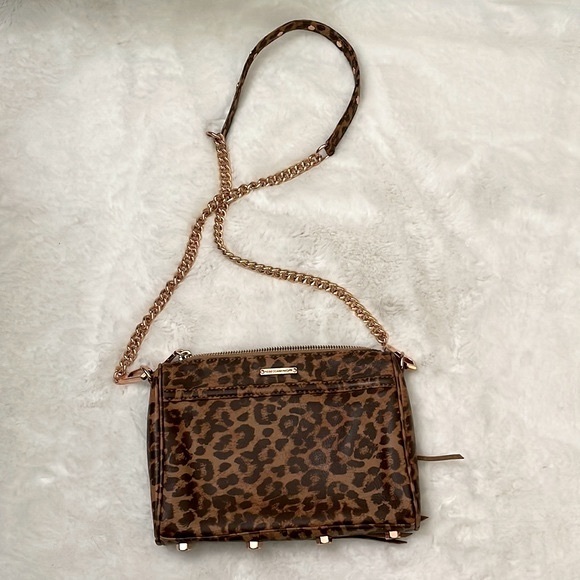 Rebecca Minkoff Mini Mac Leopard and Rose Gold Crossbody Bag - Picture 3 of 13